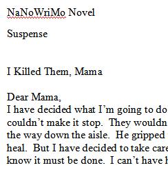 Following the plot points toward a finished novel. There's still a long way to go yet, but it'll get there. :)